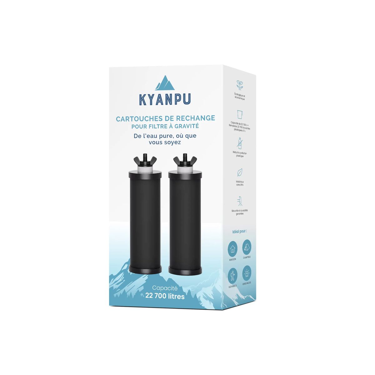 Pack 2 Filtres Charbon Actif & Ultrafiltration pour Filtre Gravité – Compatible Berkey & British Berkefeld – Image 5