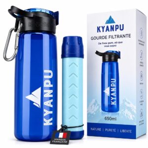 Gourde Filtrante Kyanpu 650ml – Ultrafiltration 0,01 µ pour Voyage & Outdoor