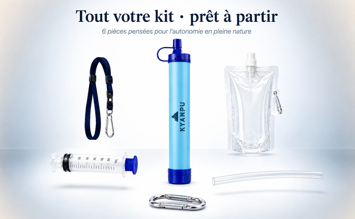 Le kit complet de la paille filtrante Kyanpu