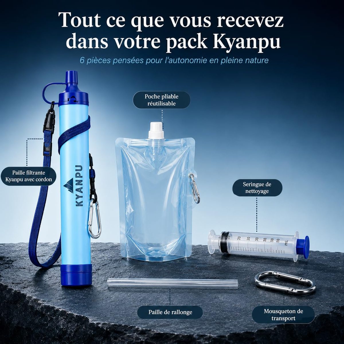 Paille Filtrante de Survie Kyanpu – Filtre à Eau Portable 0,01 Micron – Image 4